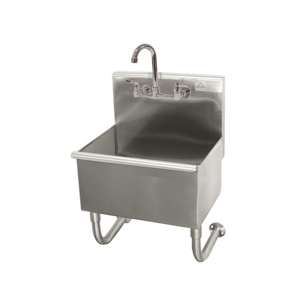 22x19.5 16 Ga. 304 SS Wall Mt Square Corner Service Sink - Faucet Incl